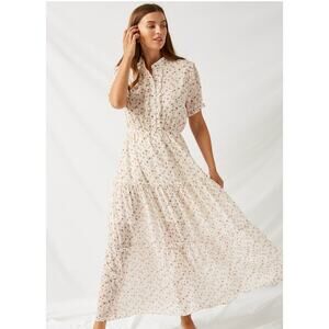 Mayden Ruffle Button Down Tiered Maxi Dress -size 1XL